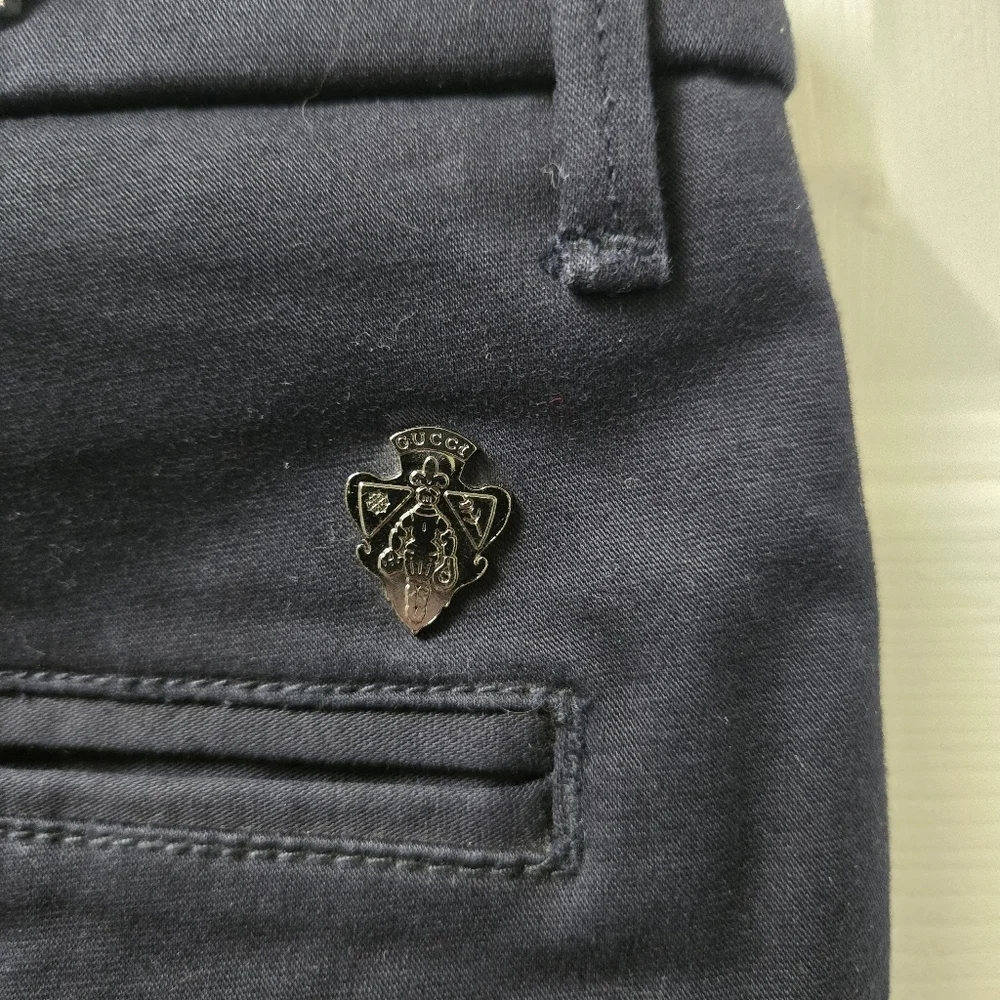 Gucci Limited Edition Navy Cotton Chino Trousers Pants - Picture 6 of 12